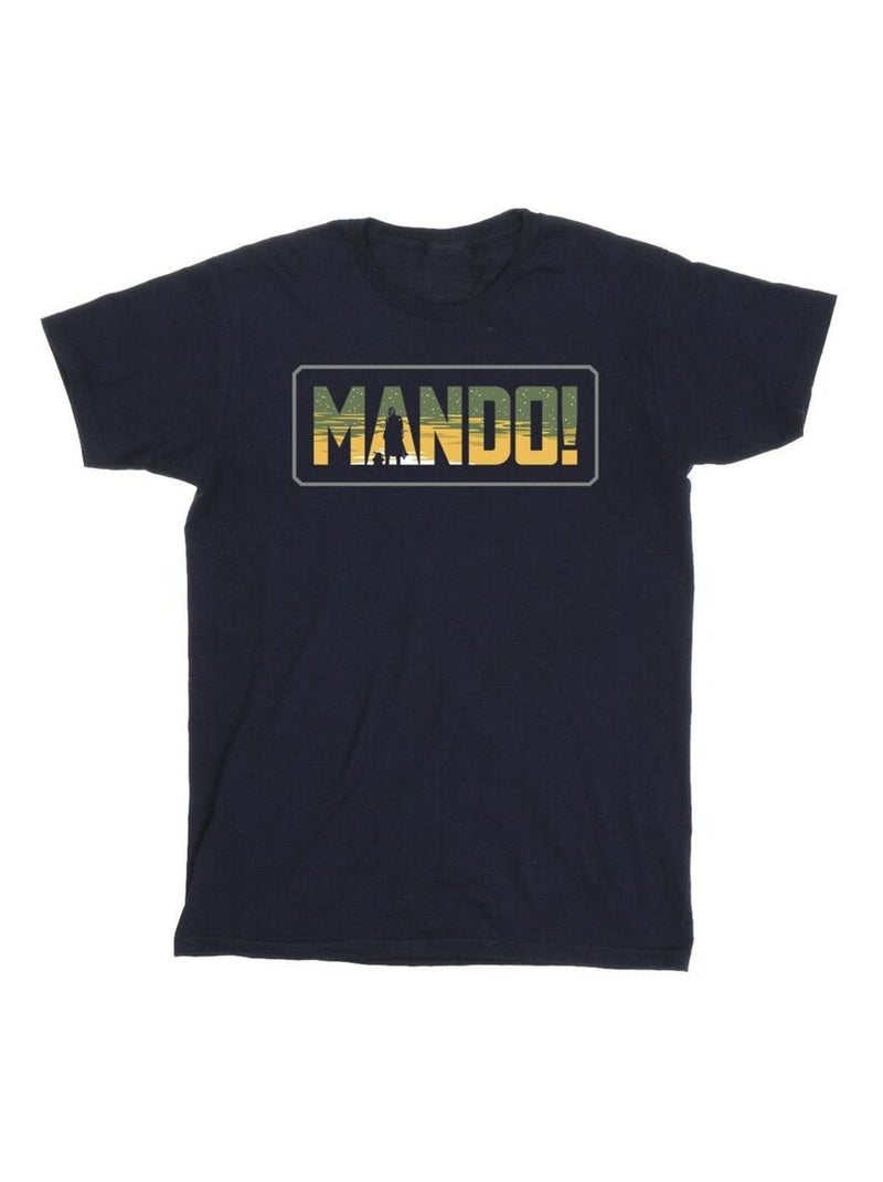 Star Wars - T-shirt THE MANDALORIAN Bleu marine - Kiabi