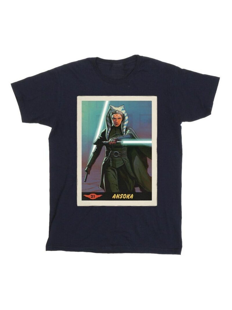 Star Wars - T-shirt THE MANDALORIAN Bleu marine - Kiabi