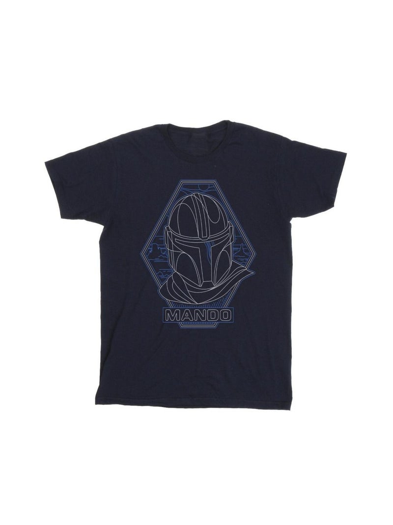 Star Wars - T-shirt THE MANDALORIAN Bleu marine - Kiabi
