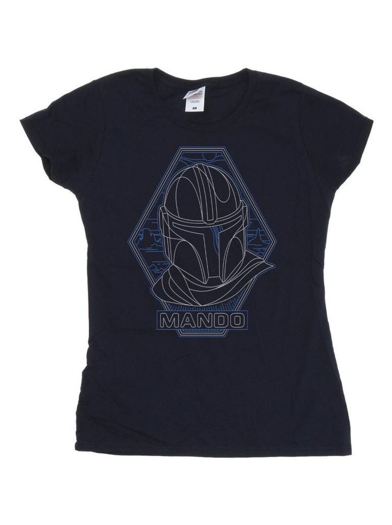 Star Wars - T-shirt THE MANDALORIAN Bleu marine - Kiabi