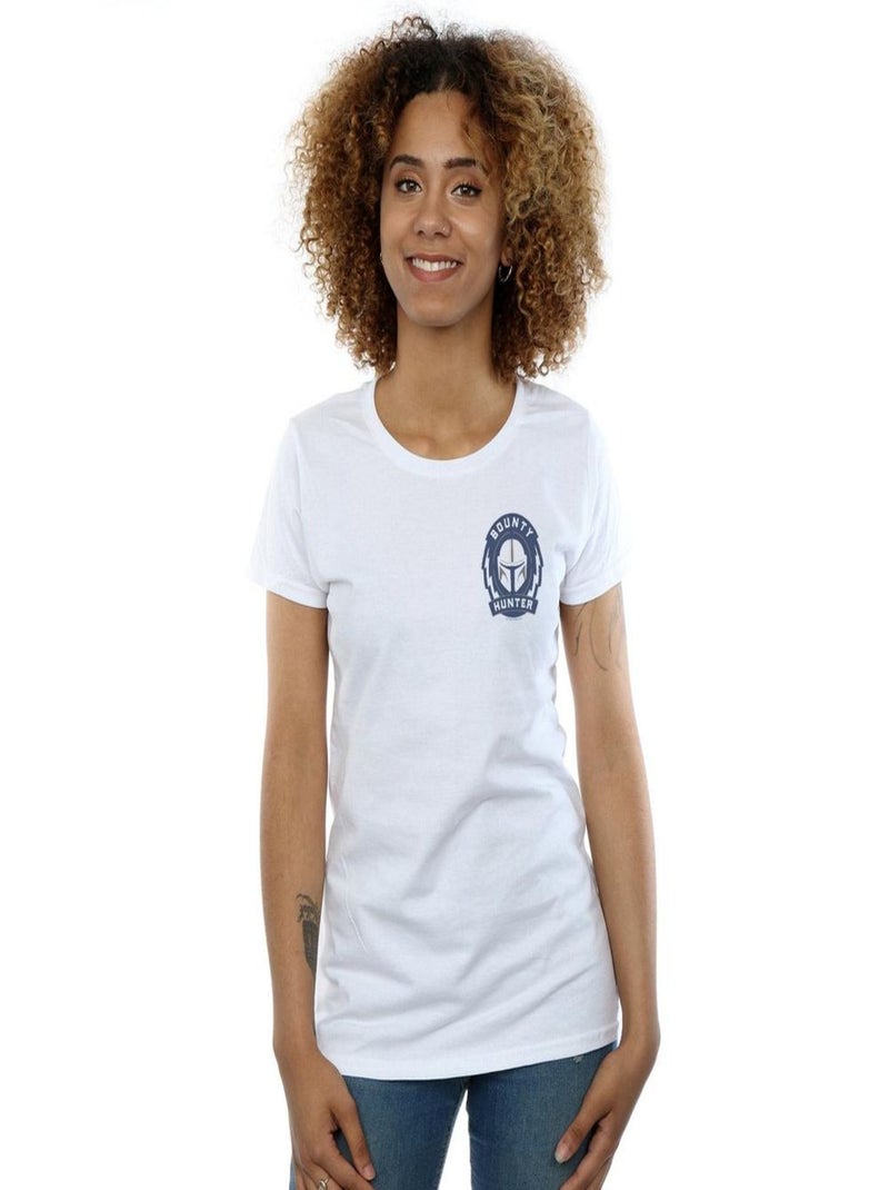 Star Wars - T-shirt THE MANDALORIAN BOUNTY HUNTER Blanc - Kiabi