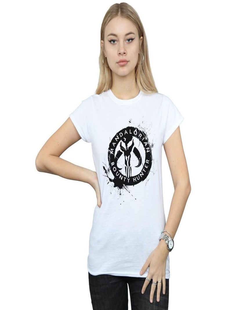Star Wars - T-shirt THE MANDALORIAN BOUNTY HUNTER Blanc - Kiabi
