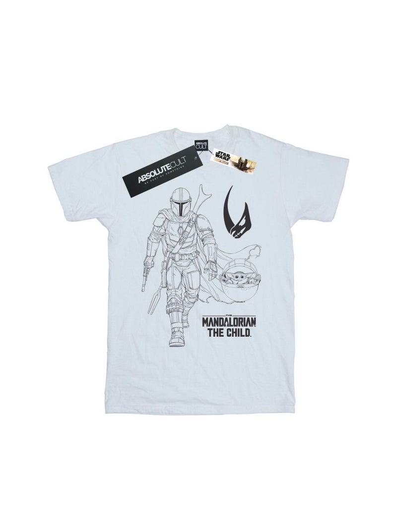 Star Wars - T-shirt THE MANDALORIAN CLAN OF TWO Blanc - Kiabi