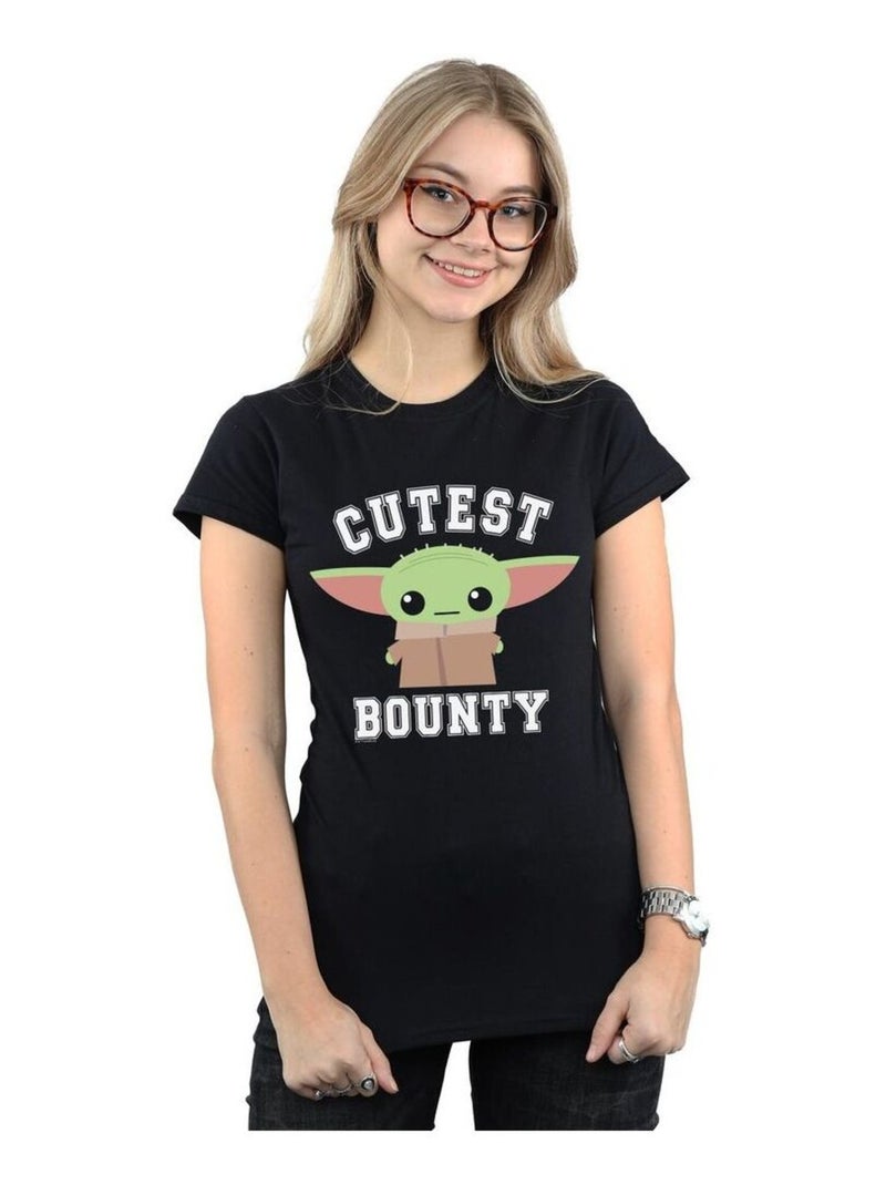 Star Wars - T-shirt THE MANDALORIAN CUTEST BOUNTY Noir - Kiabi