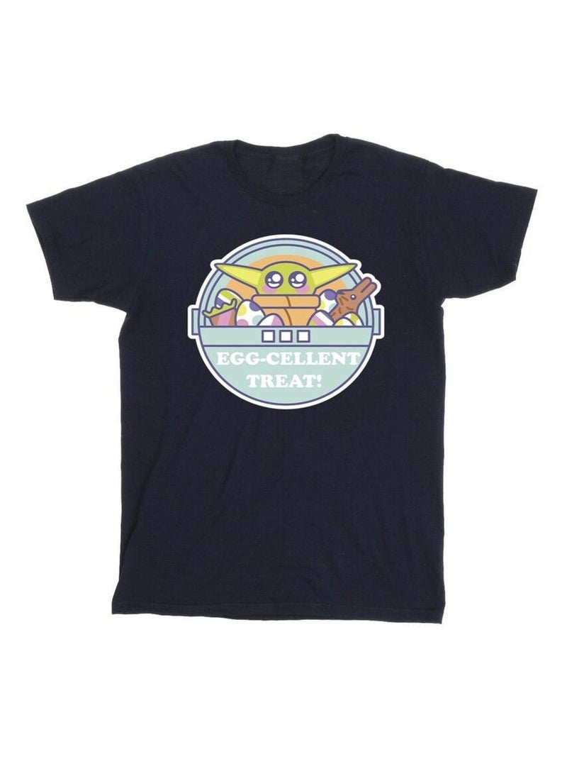 Star Wars - T-shirt THE MANDALORIAN EGGCELLENT EASTER Bleu marine - Kiabi