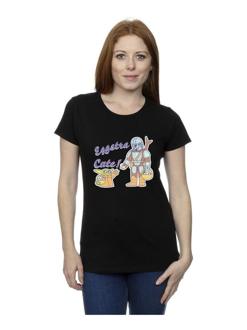 Star Wars - T-shirt THE MANDALORIAN EGGSTRA CUTE Noir - Kiabi