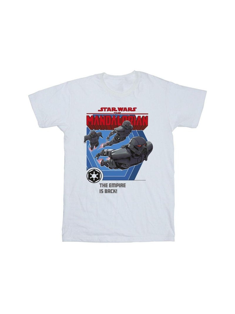 Star Wars - T-shirt THE MANDALORIAN EMPIRE IS BACK Blanc - Kiabi