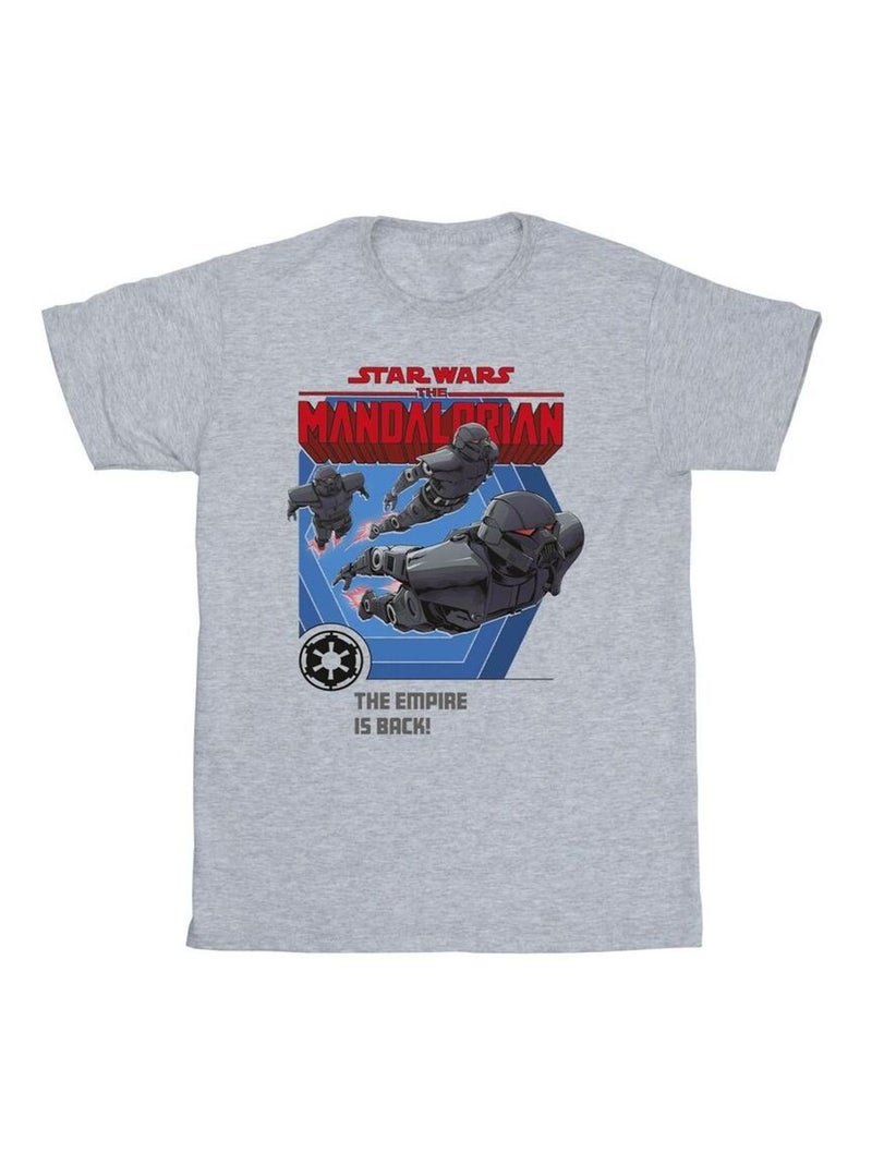Star Wars - T-shirt THE MANDALORIAN EMPIRE IS BACK Gris chiné - Kiabi