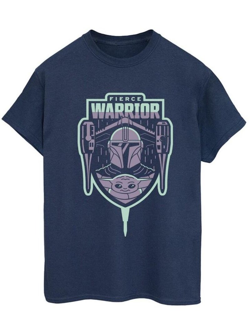 Star Wars - T-shirt THE MANDALORIAN FIERCE WARRIOR Bleu marine - Kiabi