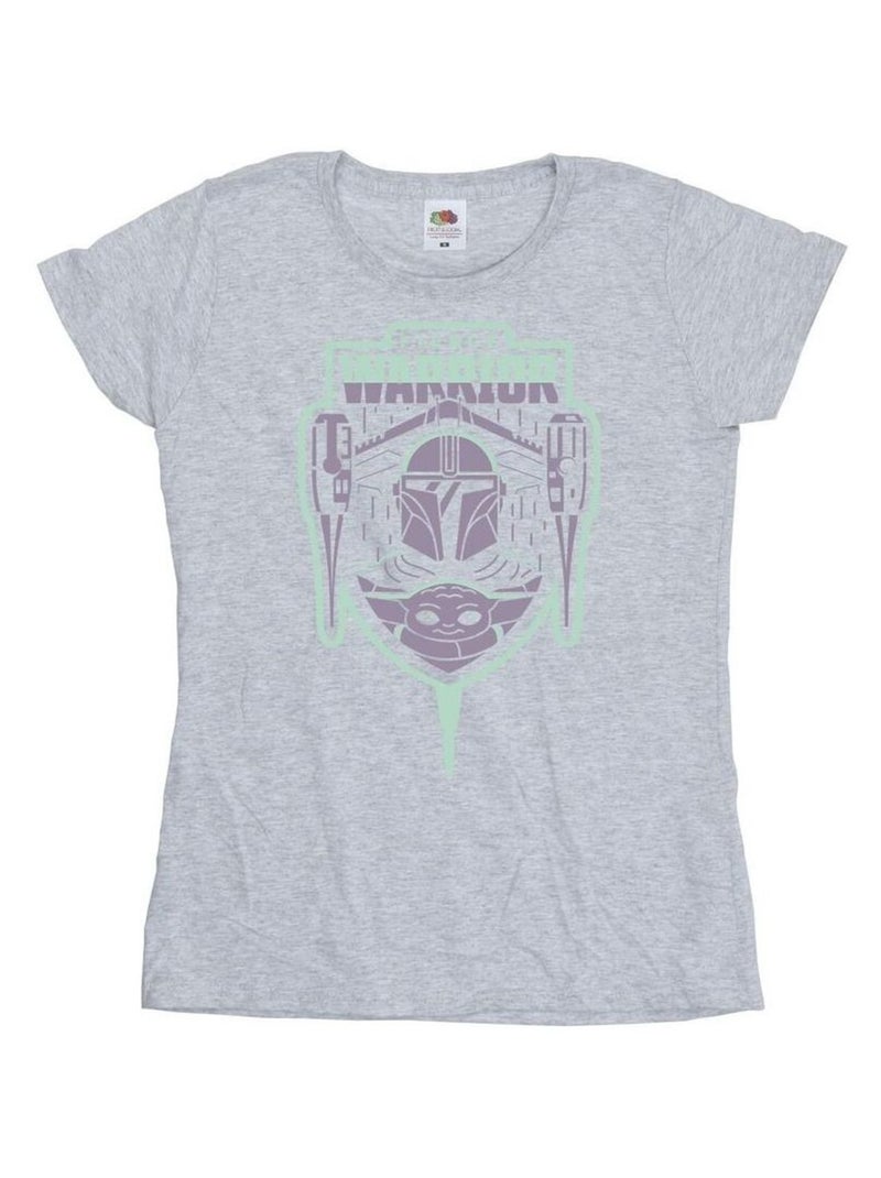 Star Wars - T-shirt THE MANDALORIAN FIERCE WARRIOR Gris chiné - Kiabi