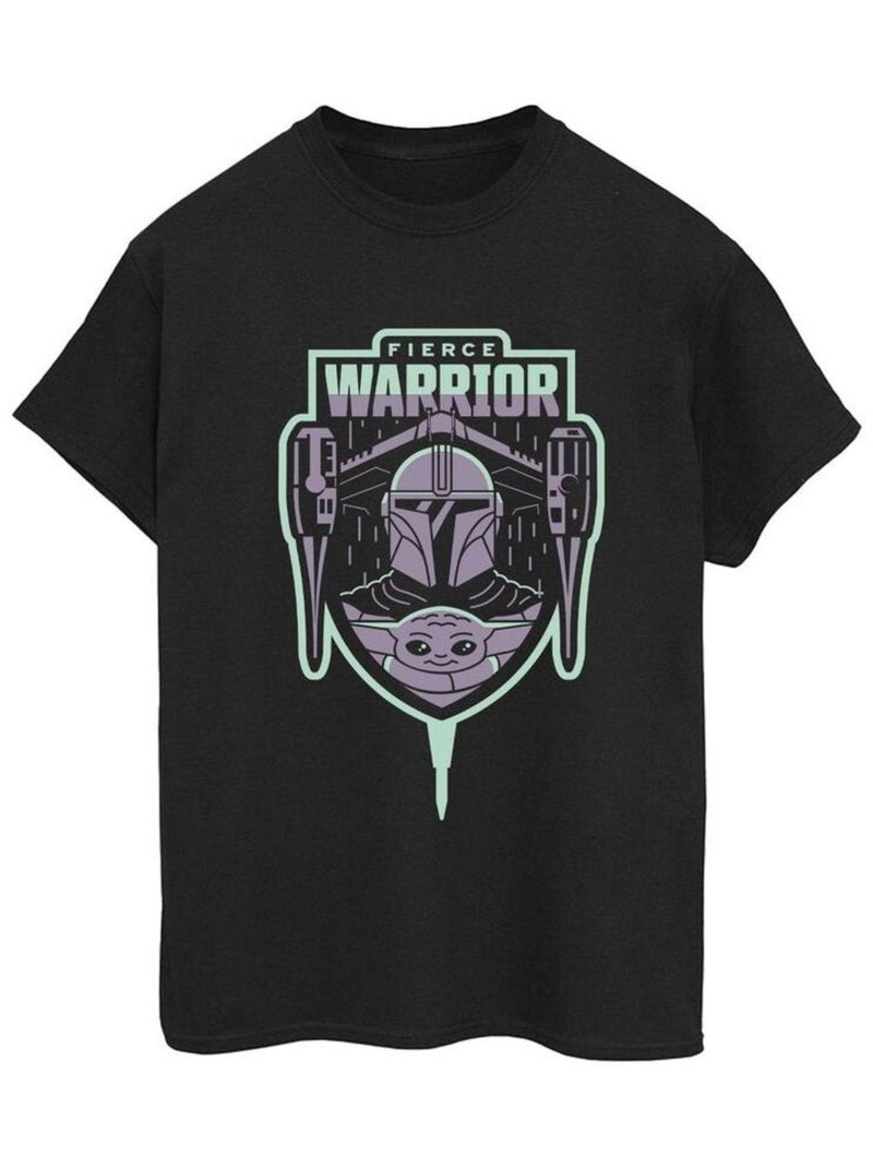 Star Wars - T-shirt THE MANDALORIAN FIERCE WARRIOR Noir - Kiabi