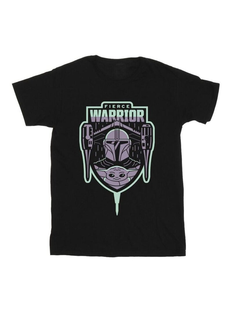 Star Wars - T-shirt THE MANDALORIAN FIERCE WARRIOR Noir - Kiabi