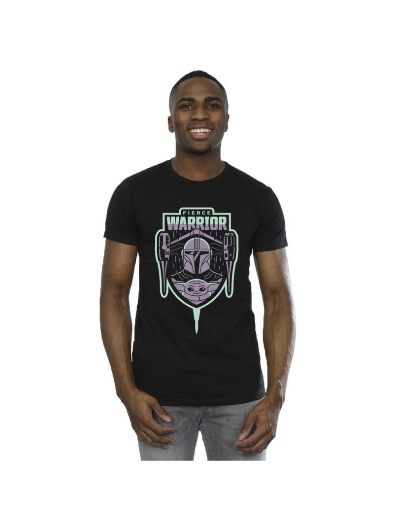 Star Wars - T-shirt THE MANDALORIAN FIERCE WARRIOR Noir - Kiabi