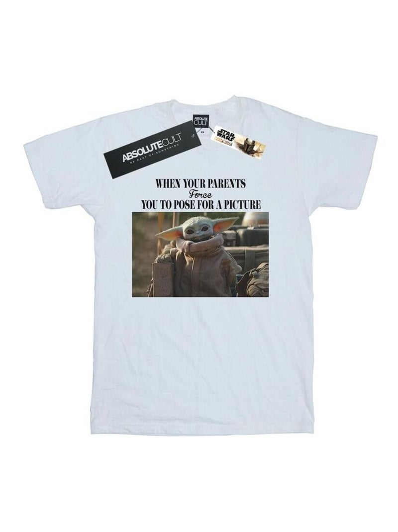Star Wars - T-shirt THE MANDALORIAN FORCE Blanc - Kiabi