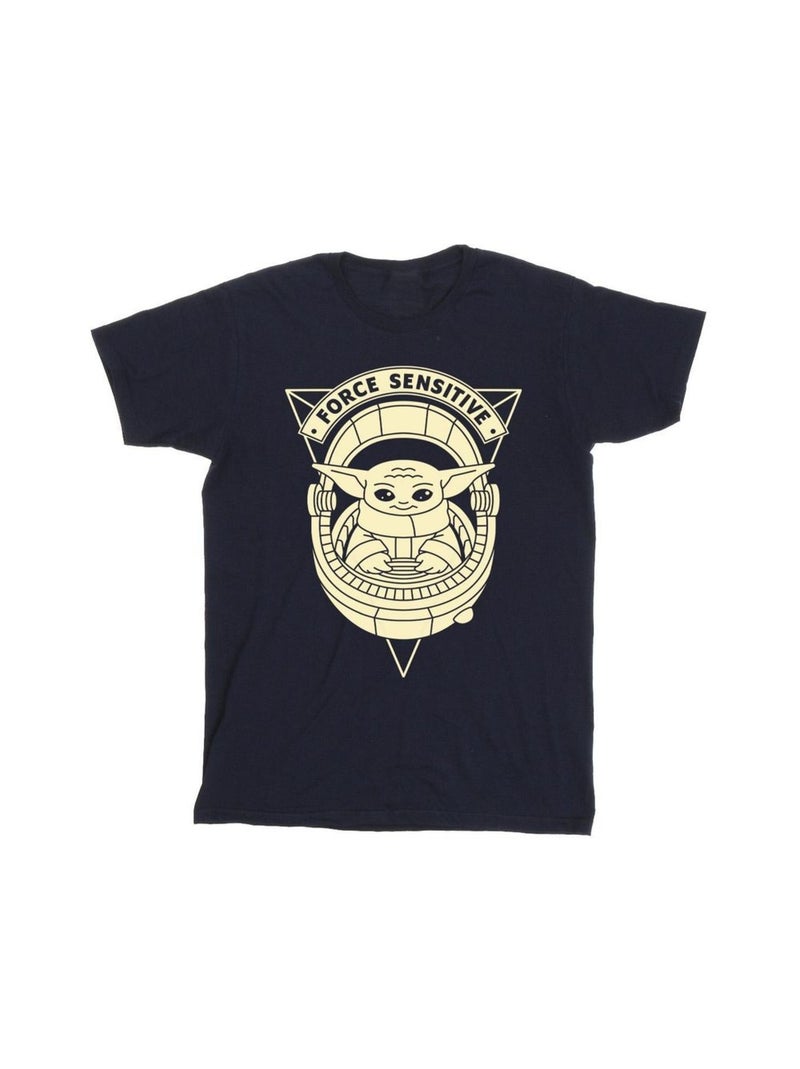 Star Wars - T-shirt THE MANDALORIAN FORCE SENSITIVE Bleu marine - Kiabi
