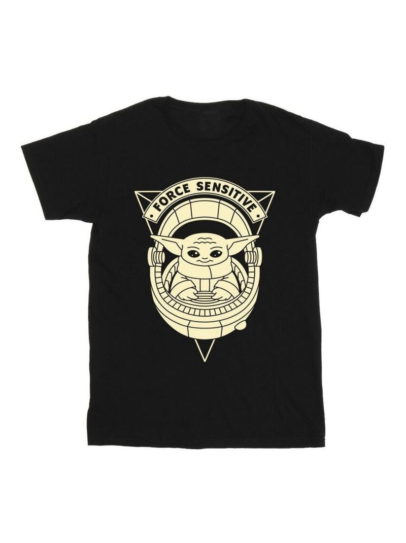 Star Wars - T-shirt THE MANDALORIAN FORCE SENSITIVE Noir - Kiabi