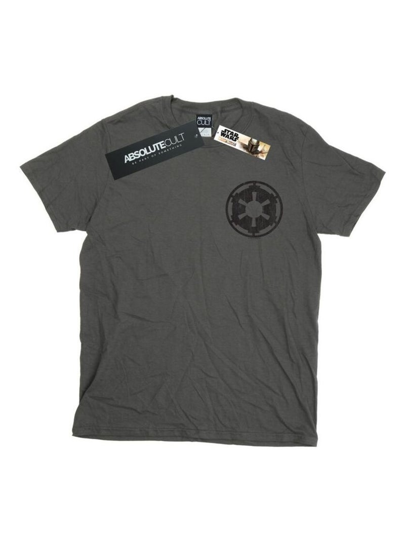 Star Wars - T-shirt THE MANDALORIAN GALACTIC EMPIRE Gris Noir - Kiabi