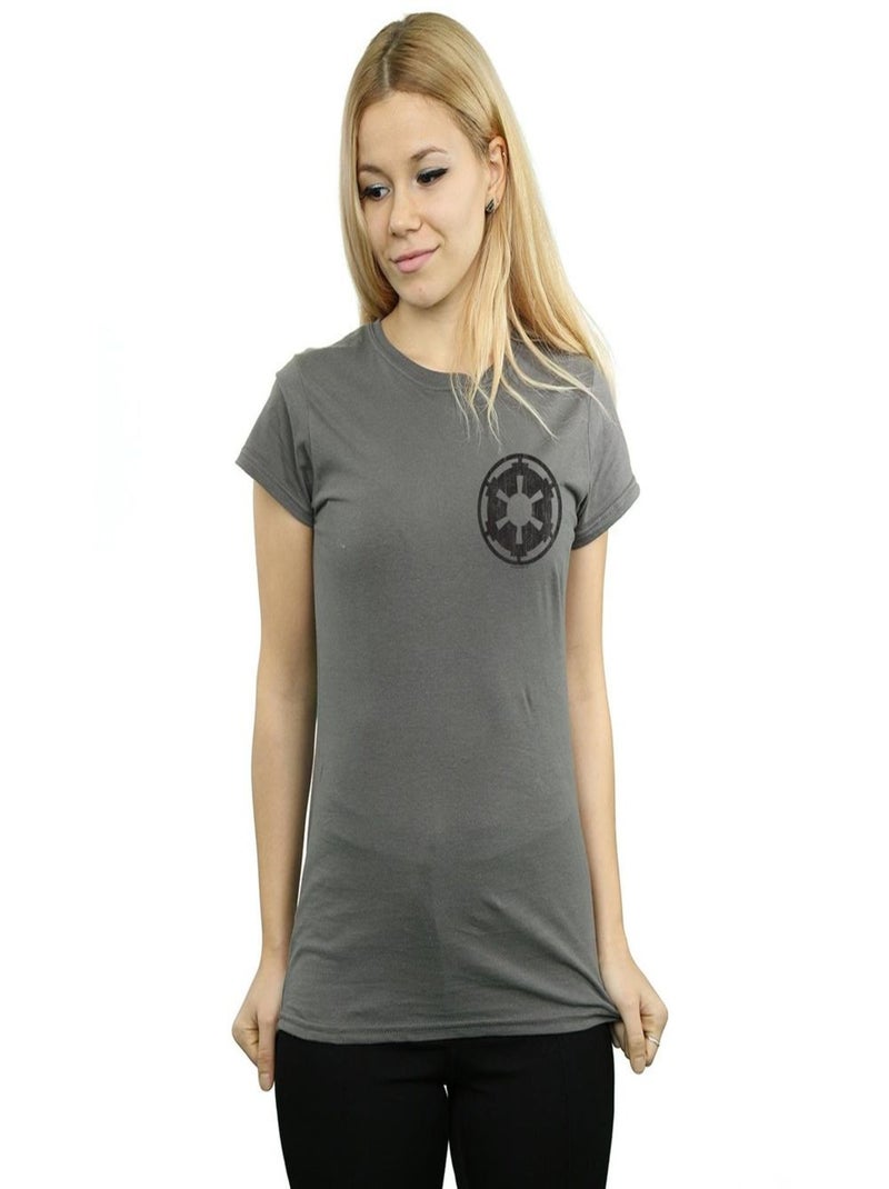 Star Wars - T-shirt THE MANDALORIAN GALACTIC EMPIRE Gris Noir - Kiabi