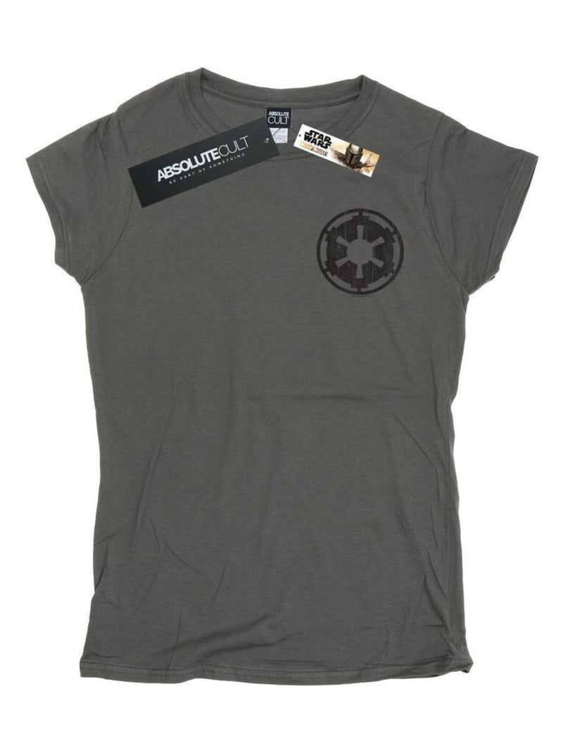 Star Wars - T-shirt THE MANDALORIAN GALACTIC EMPIRE Gris Noir - Kiabi