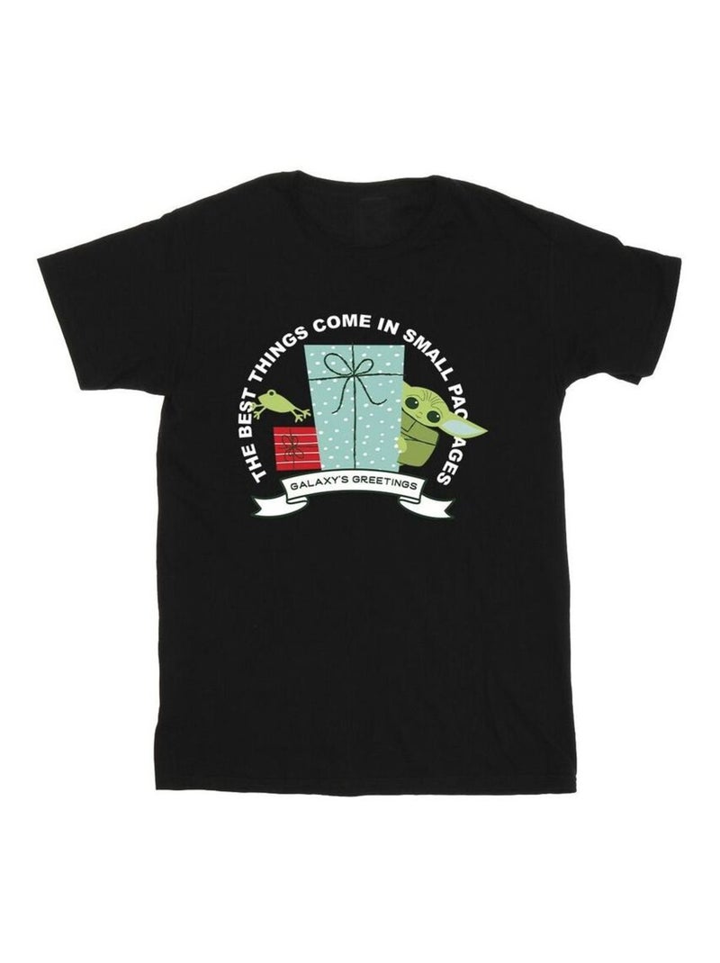 Star Wars - T-shirt THE MANDALORIAN GALAXY'S GREETINGS Noir - Kiabi