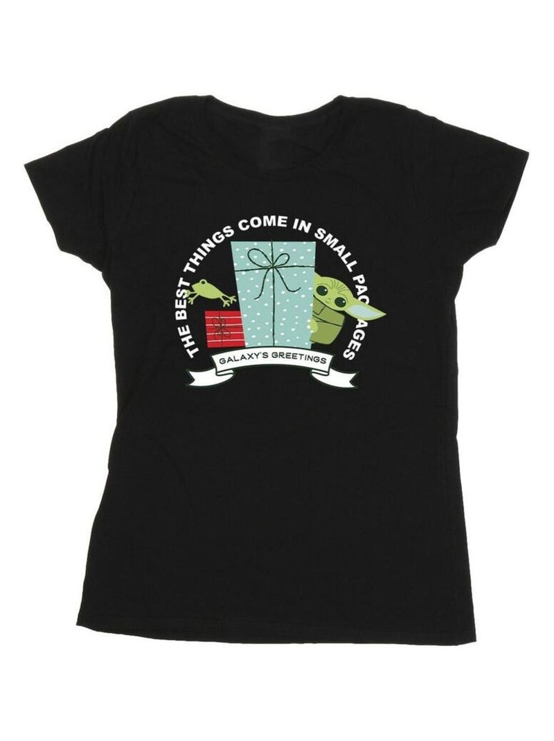 Star Wars - T-shirt THE MANDALORIAN GALAXY'S GREETINGS Noir - Kiabi