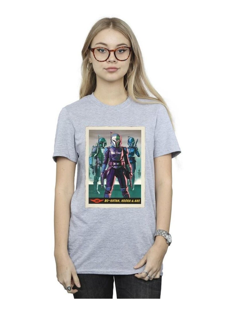 Star Wars - T-shirt THE MANDALORIAN Gris chiné - Kiabi
