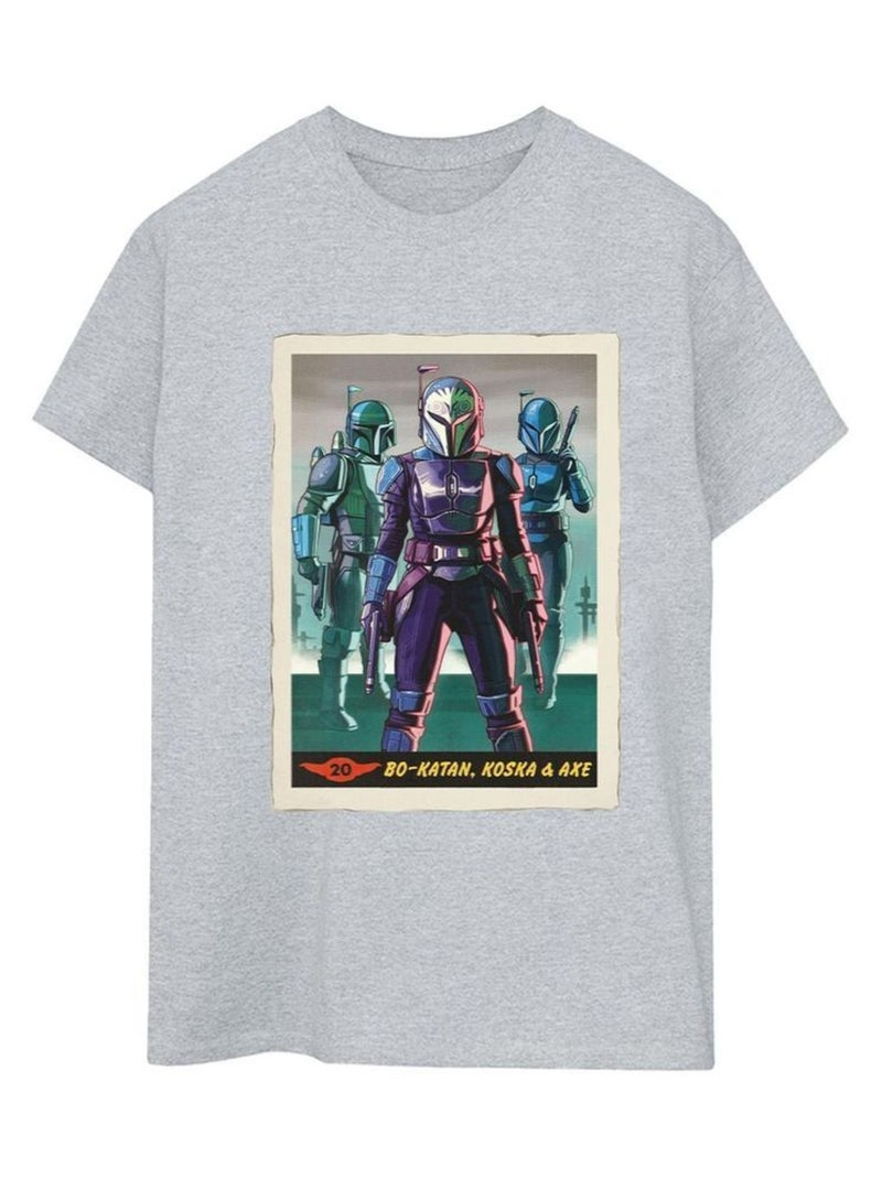 Star Wars - T-shirt THE MANDALORIAN Gris chiné - Kiabi