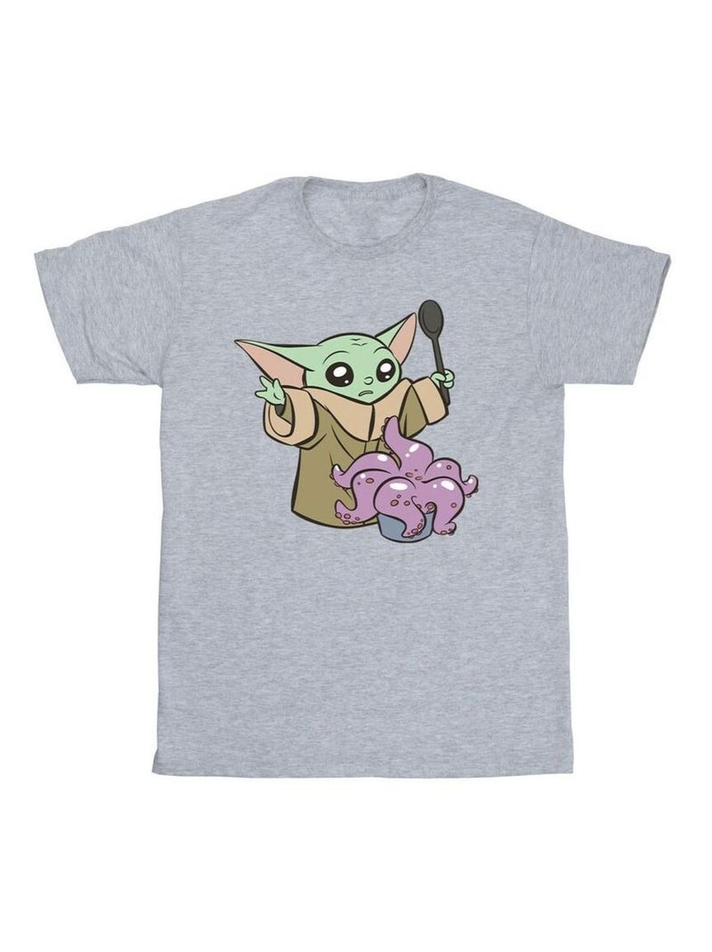 Star Wars - T-shirt THE MANDALORIAN Gris chiné - Kiabi
