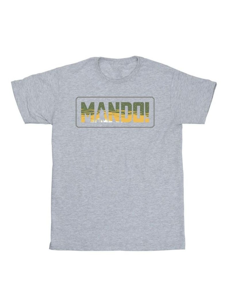 Star Wars - T-shirt THE MANDALORIAN Gris chiné - Kiabi
