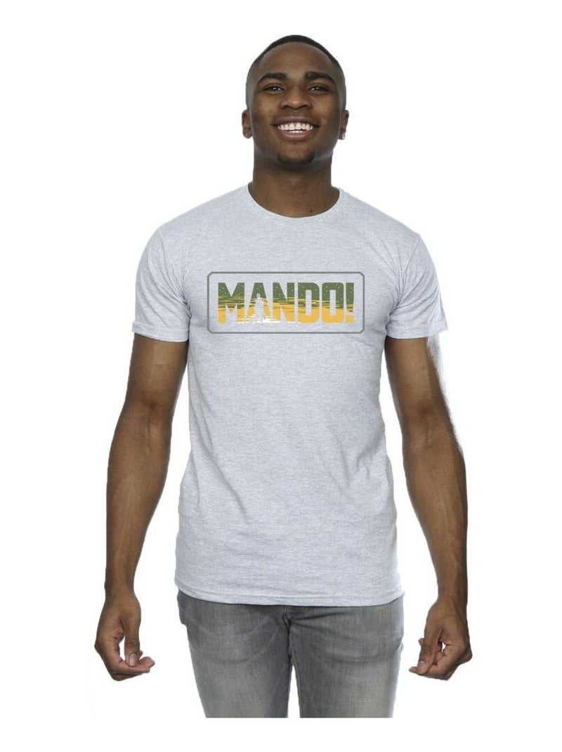 Star Wars - T-shirt THE MANDALORIAN Gris chiné - Kiabi