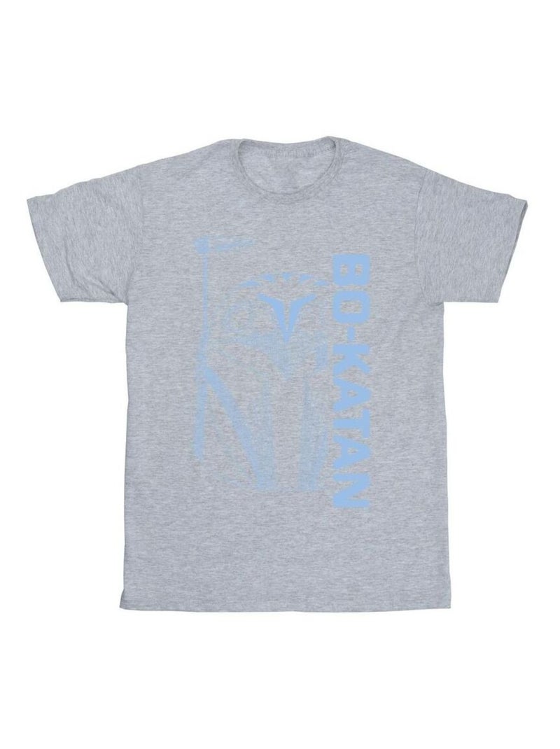 Star Wars - T-shirt THE MANDALORIAN Gris chiné - Kiabi