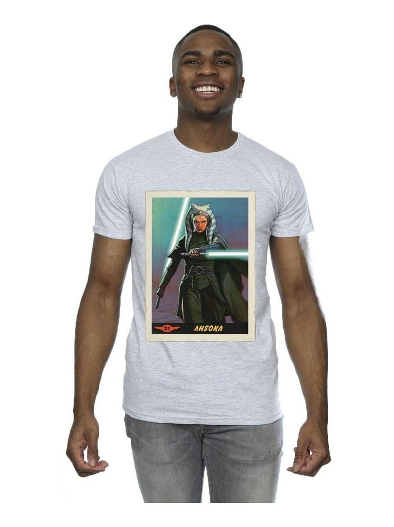 Star Wars - T-shirt THE MANDALORIAN Gris chiné - Kiabi