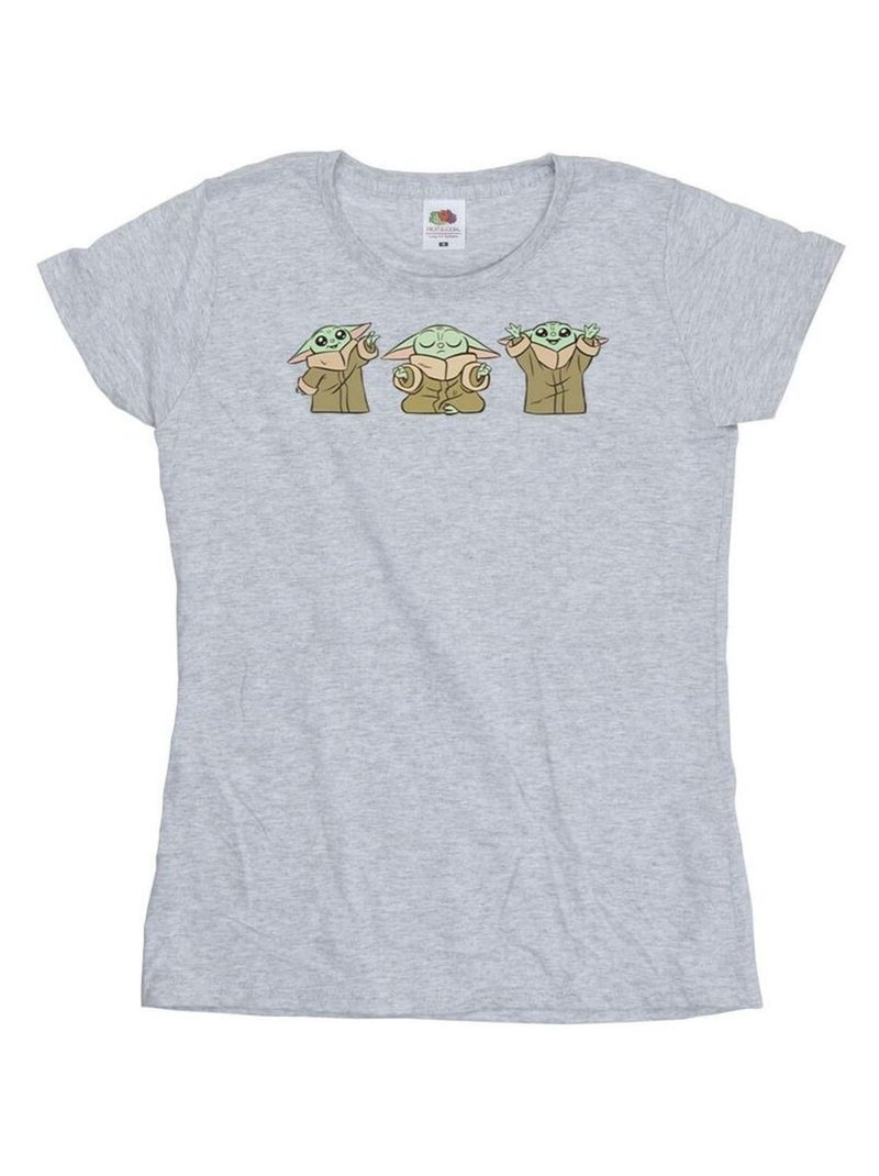Star Wars - T-shirt THE MANDALORIAN Gris chiné - Kiabi