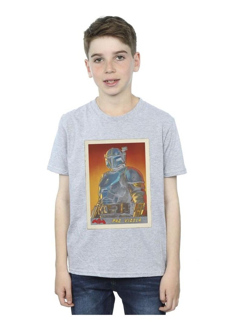 Star Wars - T-shirt THE MANDALORIAN Gris chiné - Kiabi
