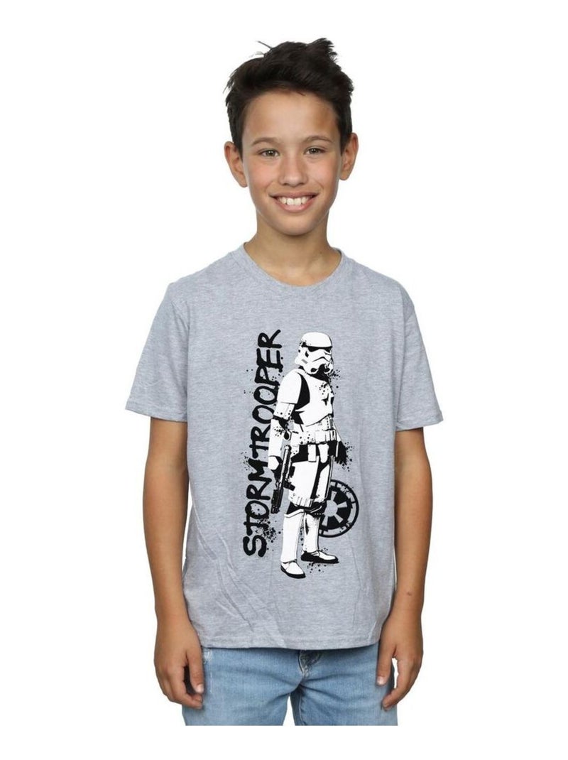 Star Wars - T-shirt THE MANDALORIAN Gris chiné - Kiabi
