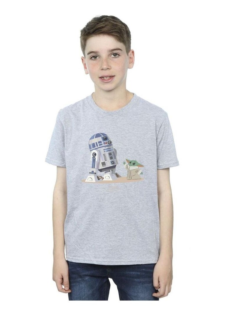 Star Wars - T-shirt THE MANDALORIAN Gris chiné - Kiabi