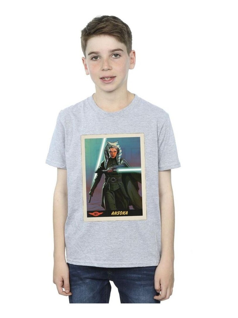 Star Wars - T-shirt THE MANDALORIAN Gris chiné - Kiabi