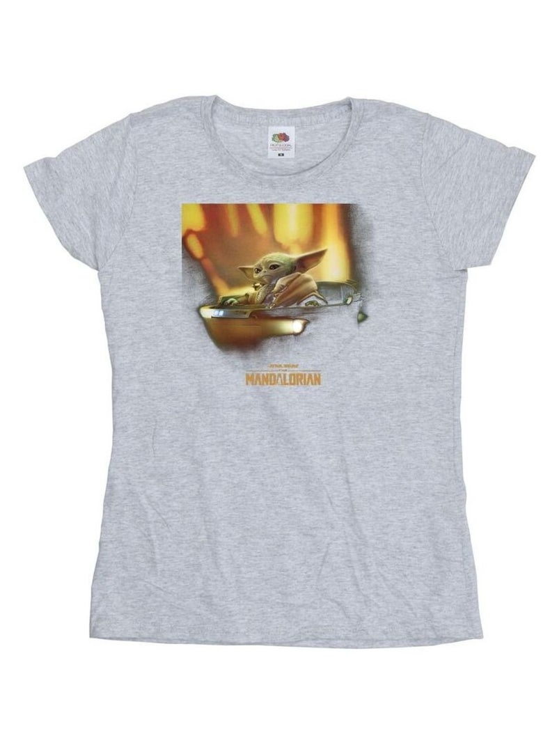 Star Wars - T-shirt THE MANDALORIAN Gris chiné - Kiabi