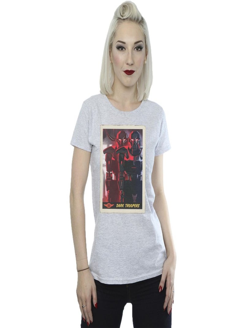Star Wars - T-shirt THE MANDALORIAN Gris chiné - Kiabi