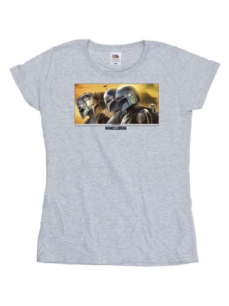 Star Wars - T-shirt THE MANDALORIAN Gris chiné - Kiabi