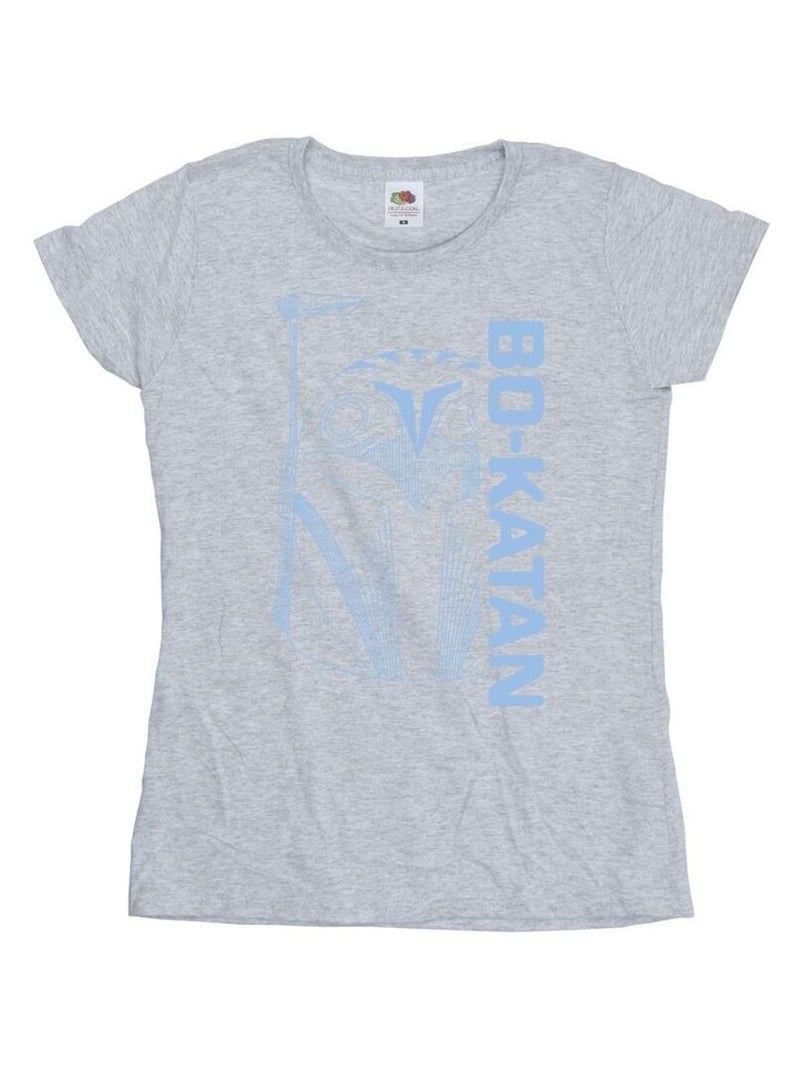 Star Wars - T-shirt THE MANDALORIAN Gris chiné - Kiabi