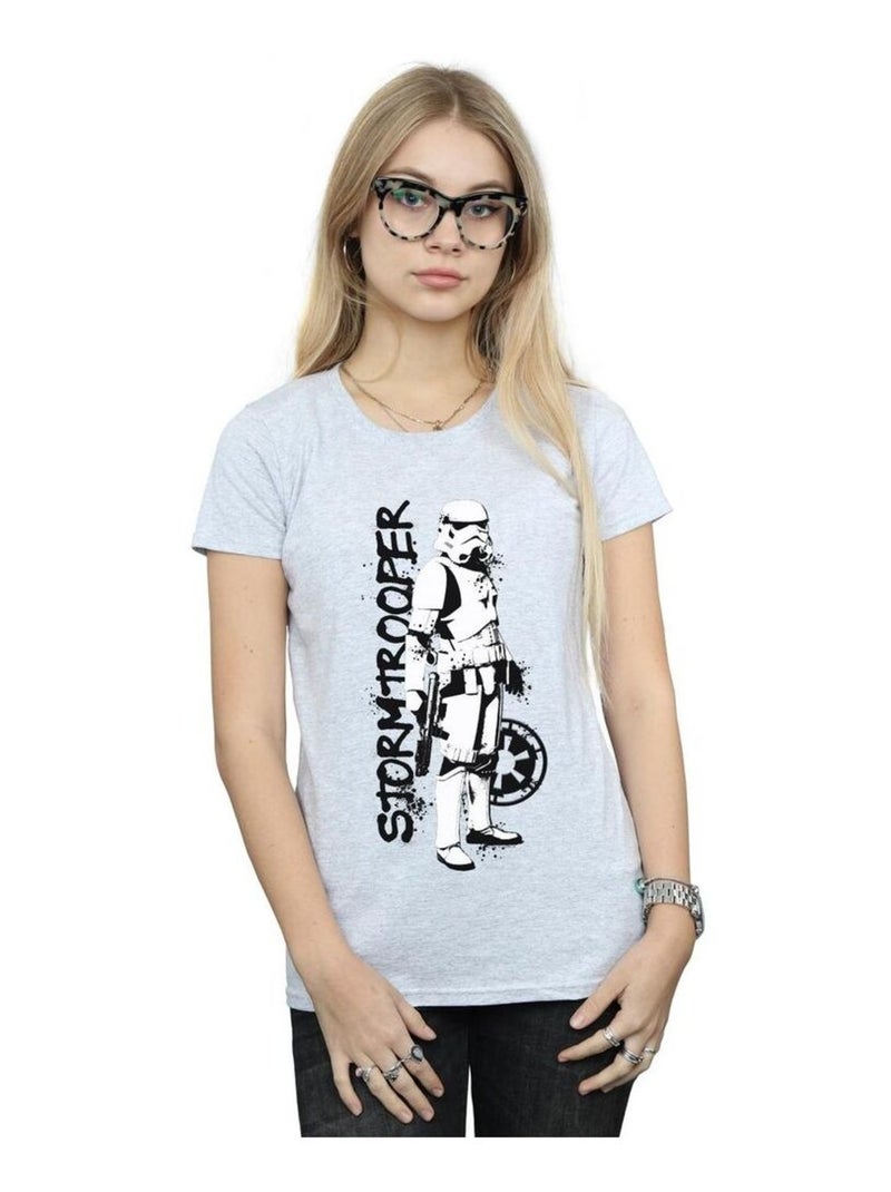 Star Wars - T-shirt THE MANDALORIAN Gris chiné - Kiabi