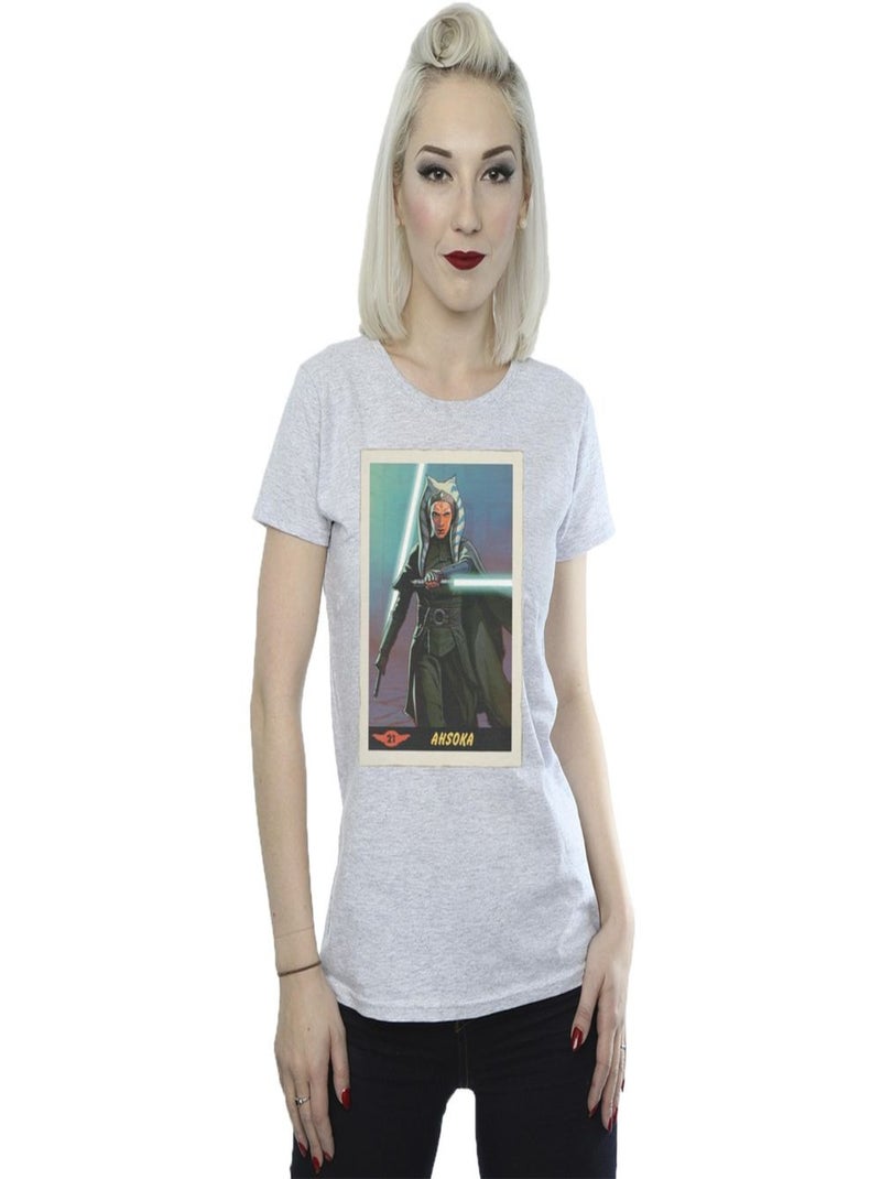 Star Wars - T-shirt THE MANDALORIAN Gris chiné - Kiabi