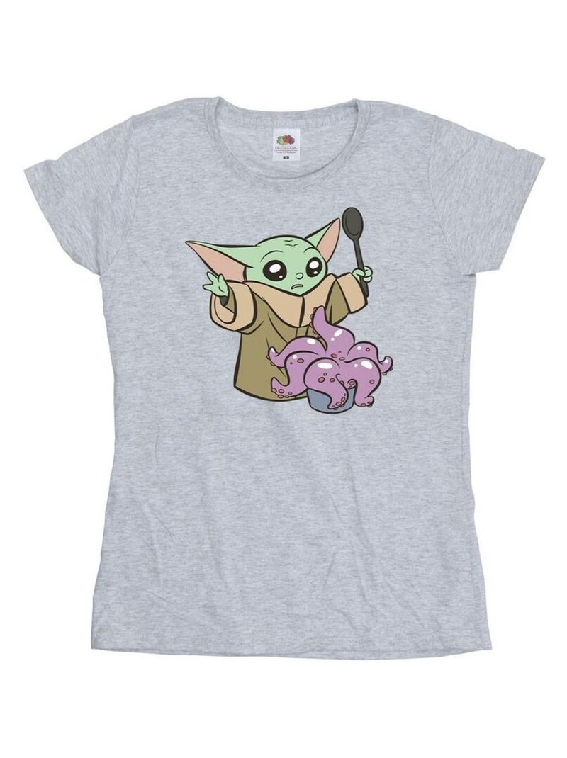 Star Wars - T-shirt THE MANDALORIAN Gris chiné - Kiabi