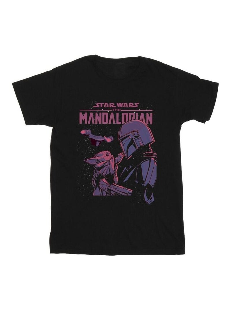 Star Wars - T-shirt THE MANDALORIAN HELLO FRIEND Noir - Kiabi