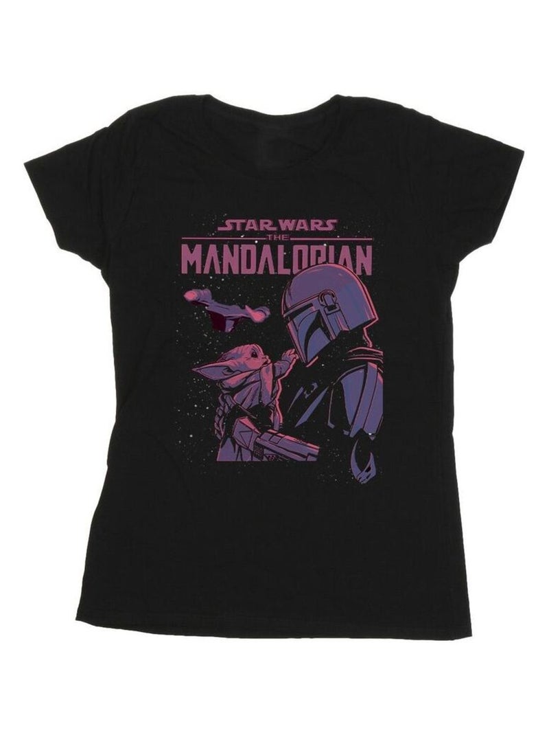 Star Wars - T-shirt THE MANDALORIAN HELLO FRIEND Noir - Kiabi