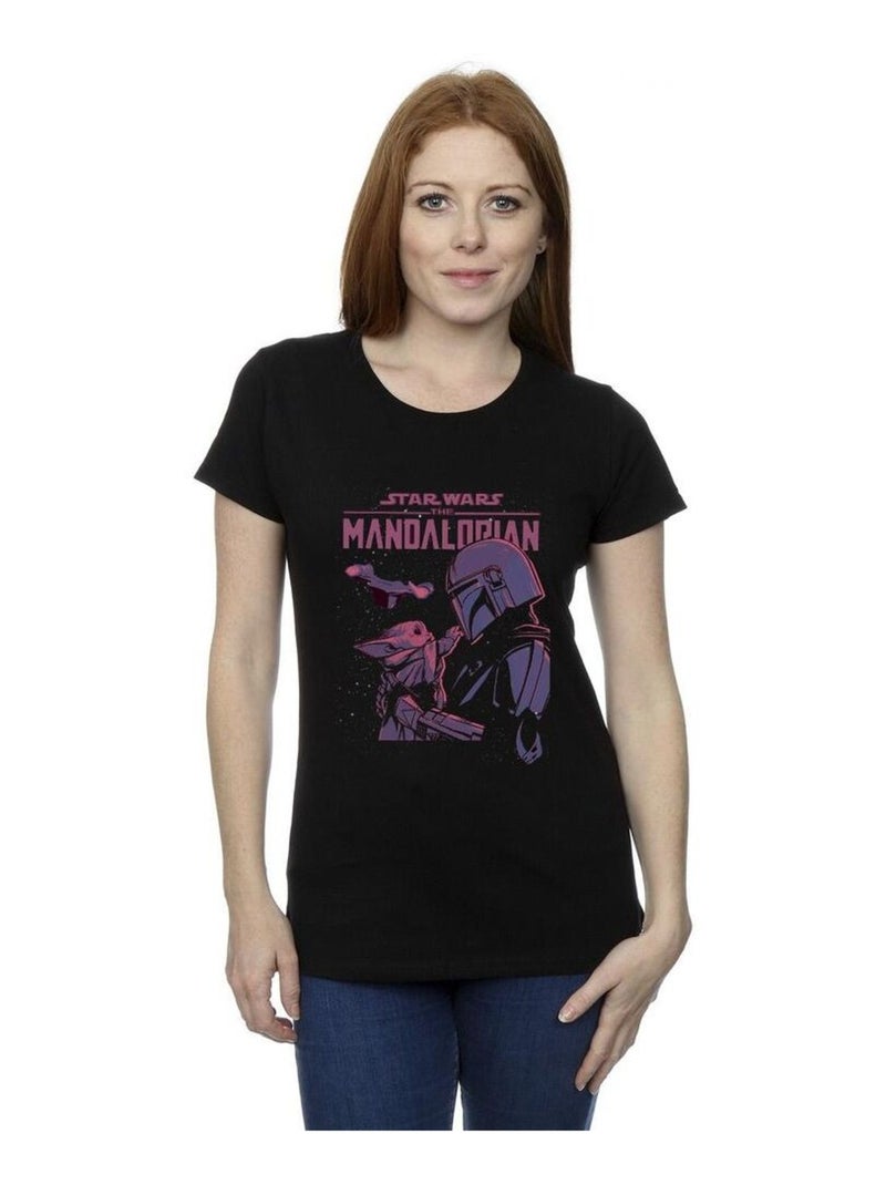 Star Wars - T-shirt THE MANDALORIAN HELLO FRIEND Noir - Kiabi