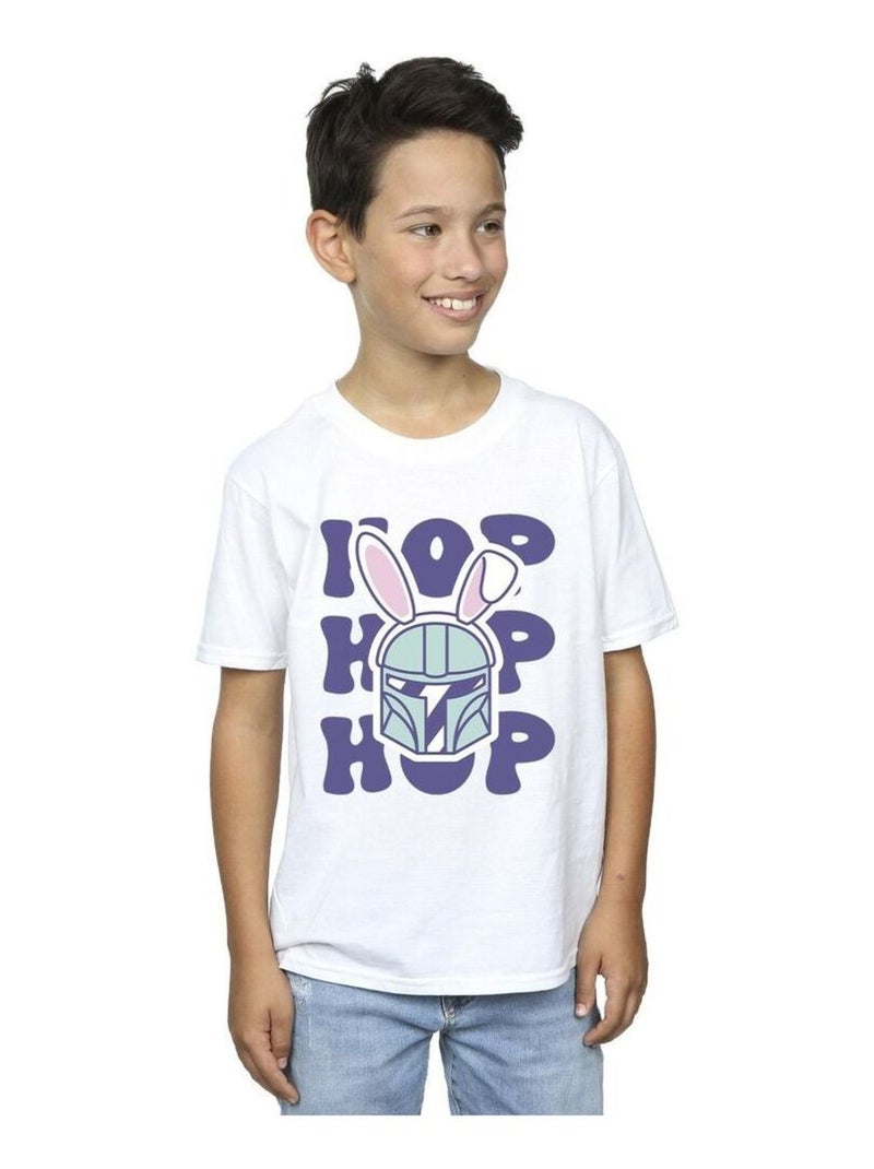 Star Wars - T-shirt THE MANDALORIAN HOP INTO EASTER Blanc - Kiabi