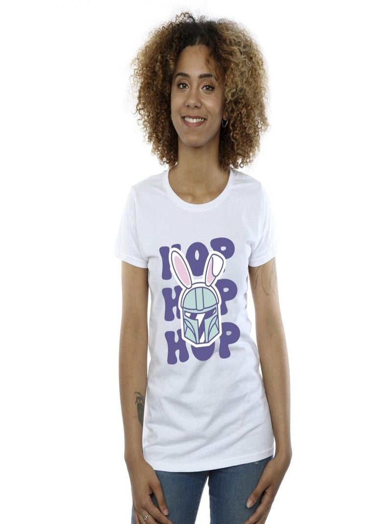 Star Wars - T-shirt THE MANDALORIAN HOP INTO EASTER Blanc - Kiabi