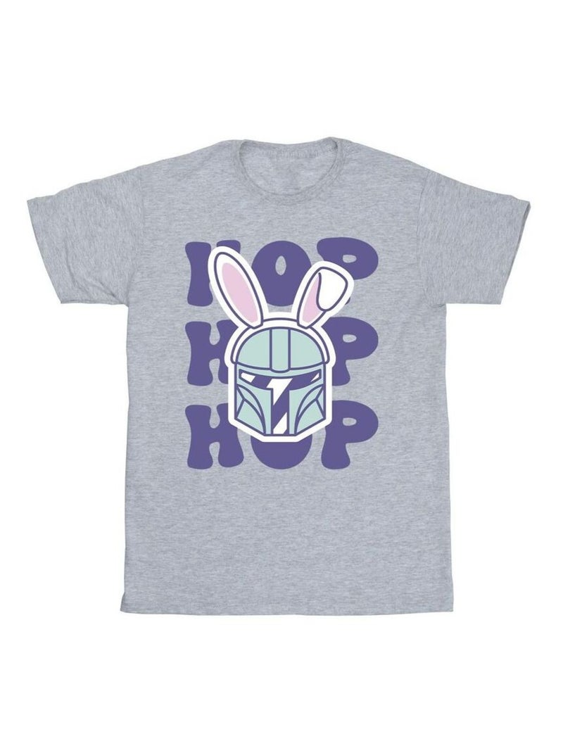 Star Wars - T-shirt THE MANDALORIAN HOP INTO EASTER Gris chiné - Kiabi